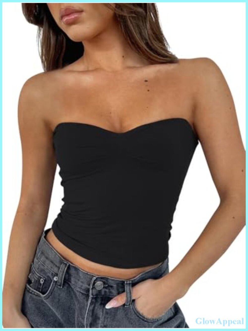 Women's Strapless Tube Top Backless Bandeau Sleeveless Slim Fit Modal Spandex